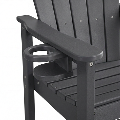 All-Weather HDPE Bar Height Adirondack Chair with Cup Holder