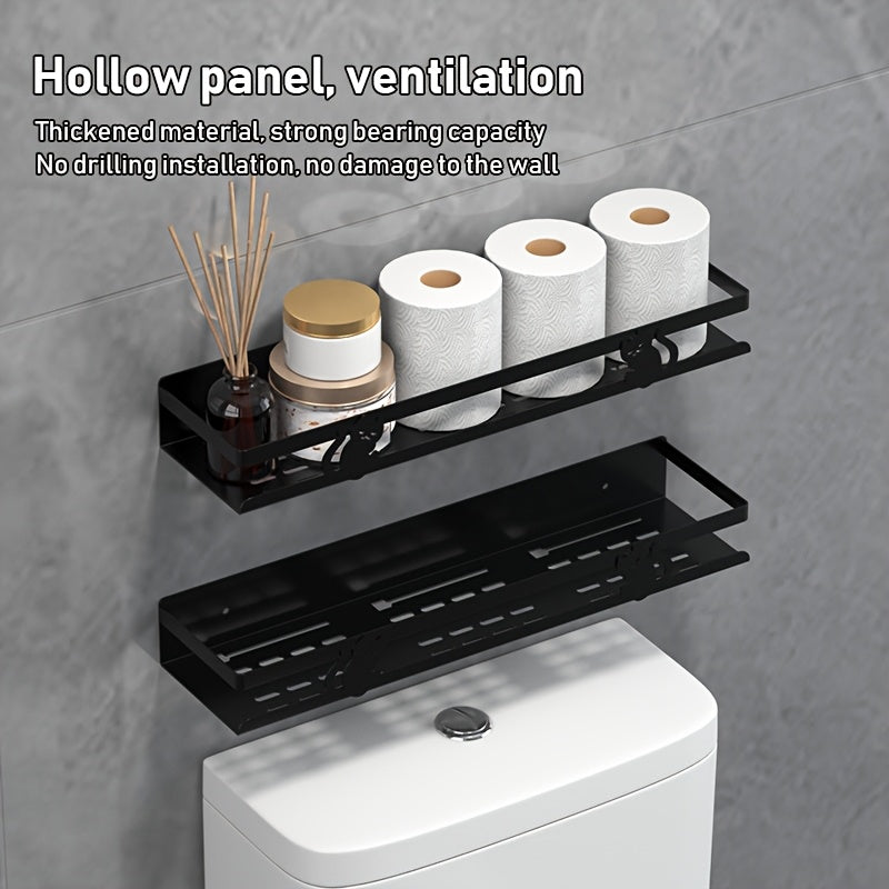 NoDrill Black Bathroom Storage Rack: The Space-Saving Gamechanger