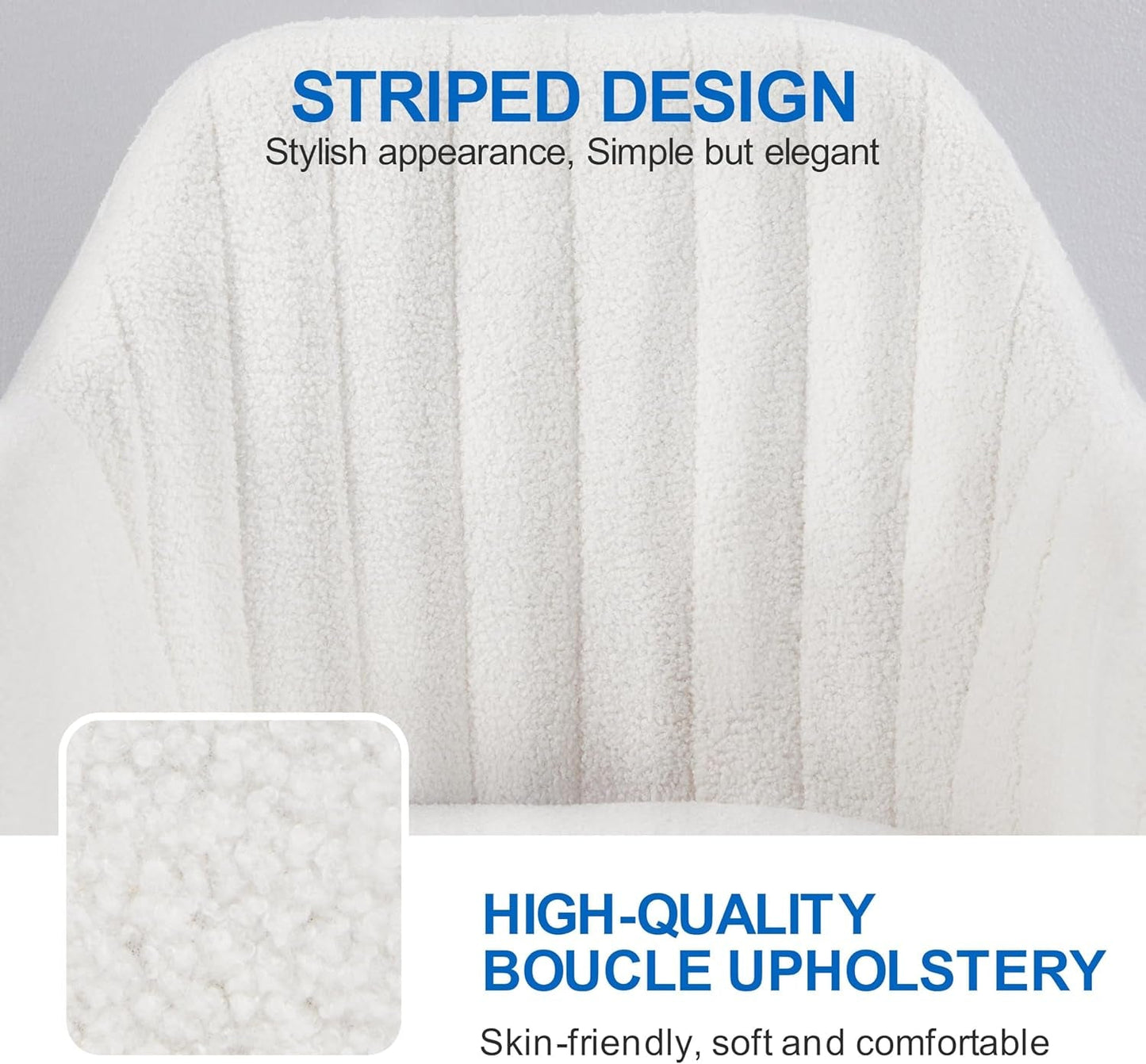 Swivel Bouclé Accent Chair for Vanity & Home Office