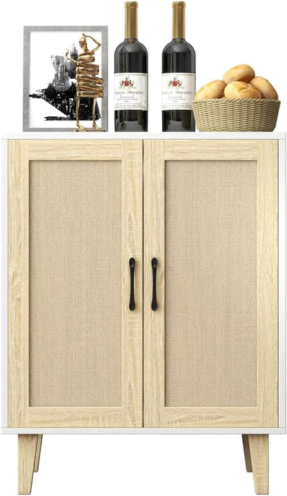 Stylish Storage Console with Rattan Doors | Buffet Cabinet