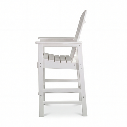 All-Weather HDPE Bar Height Adirondack Chair with Cup Holder