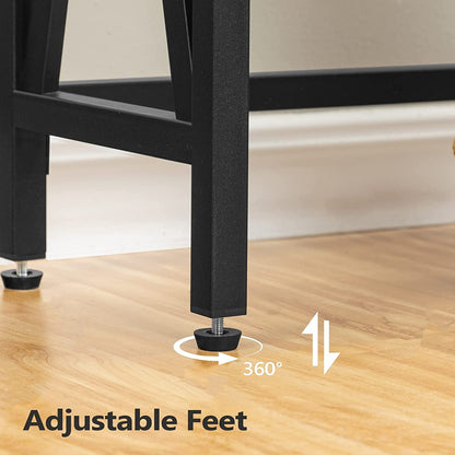 Rustic Brown Entry Table with USB and Outlet Plugs