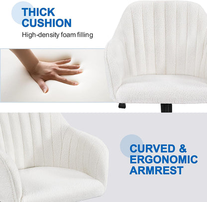 Swivel Bouclé Accent Chair for Vanity & Home Office