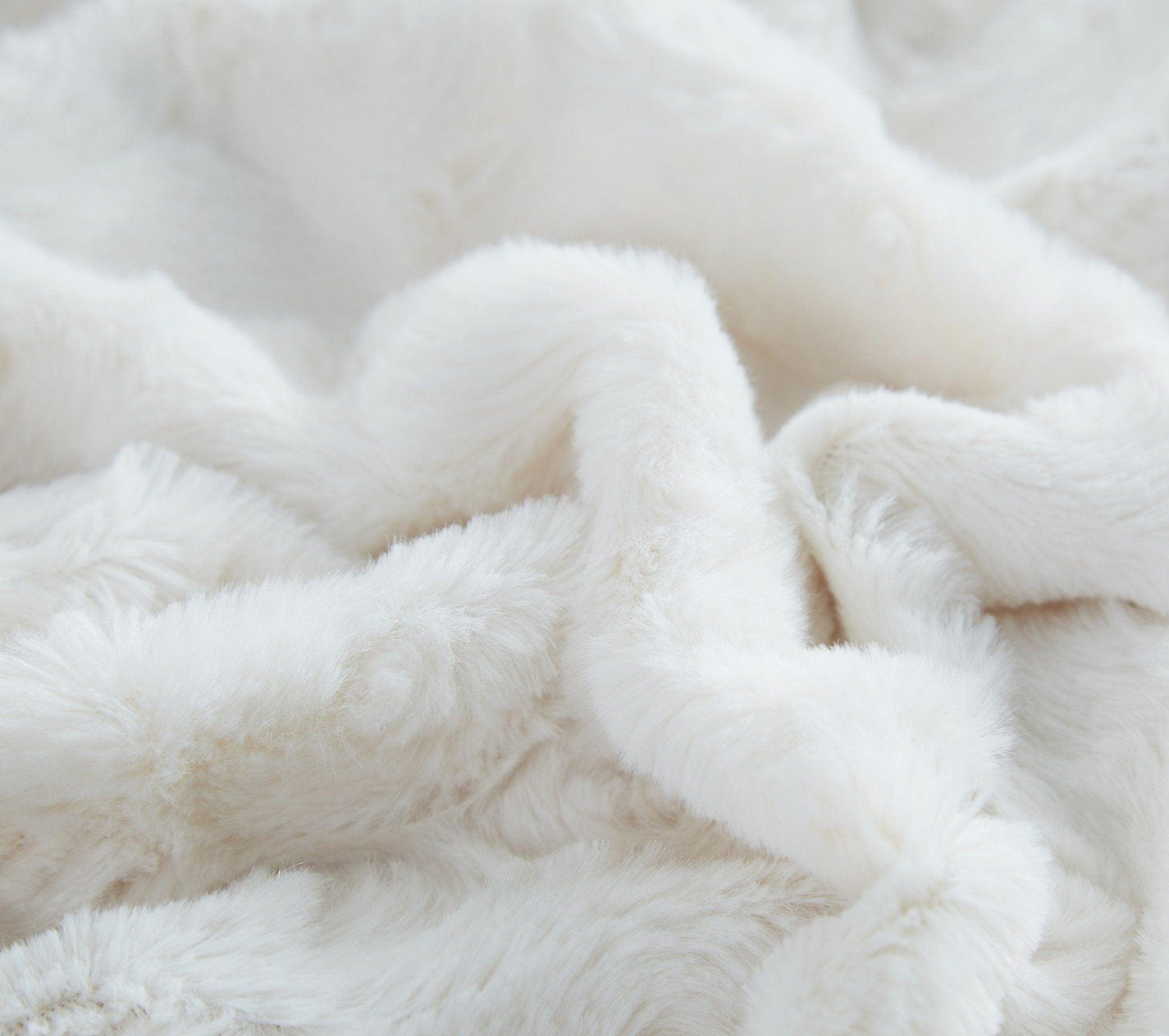 Luxury Embossed Rose Faux Fur Throw with Sherpa Backing
