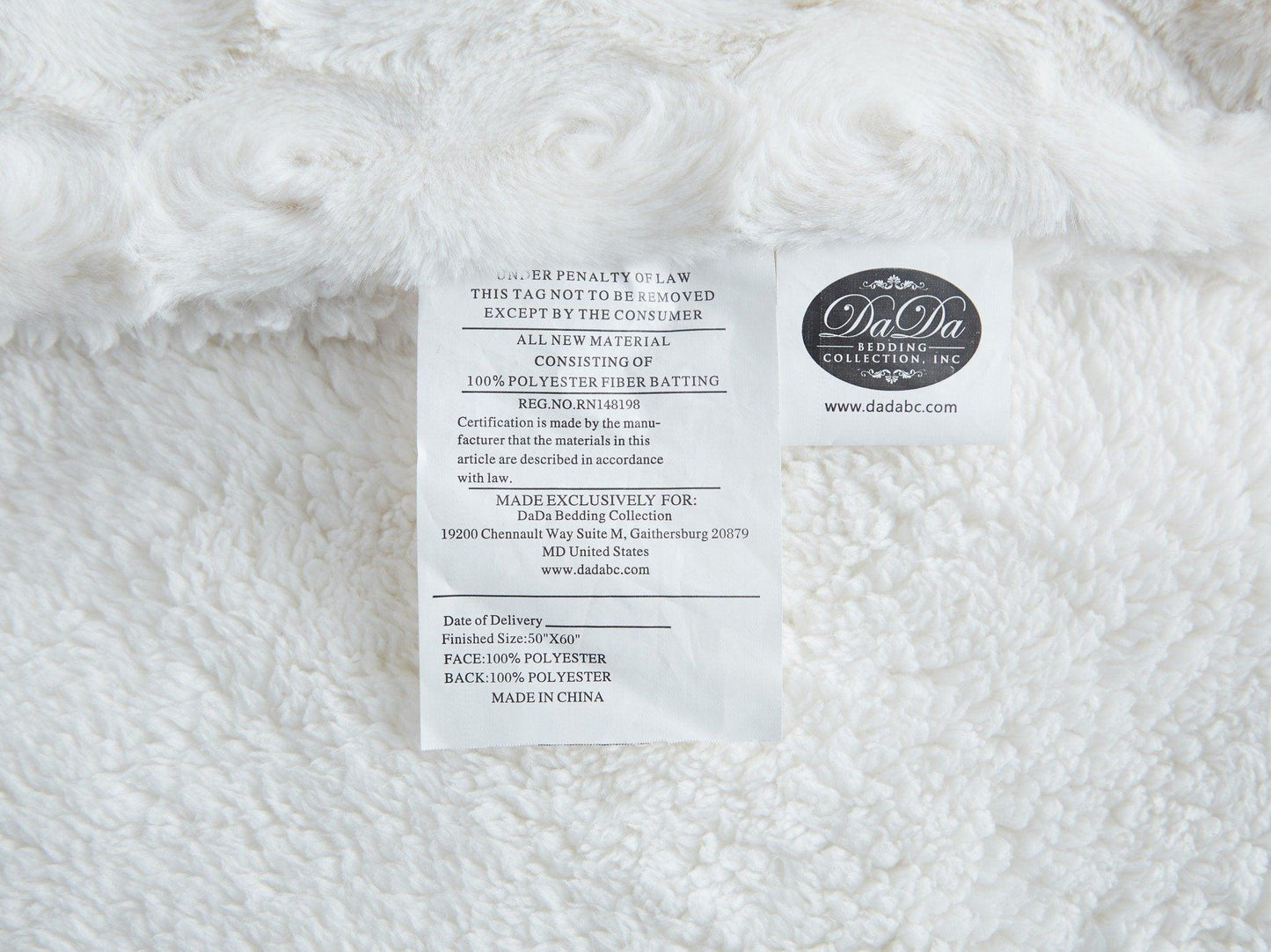 Luxury Embossed Rose Faux Fur Throw with Sherpa Backing