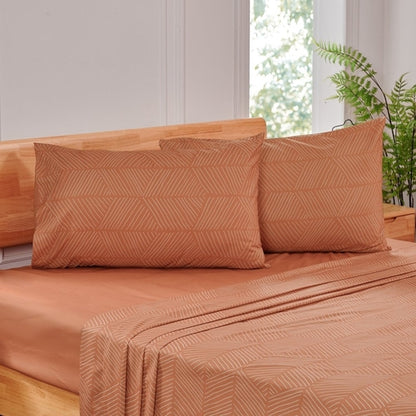 Recycled Microfiber Bed Sheet Set | Modern Diamond Pattern