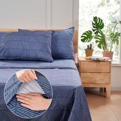 Recycled Microfiber Bed Sheet Set | Modern Diamond Pattern