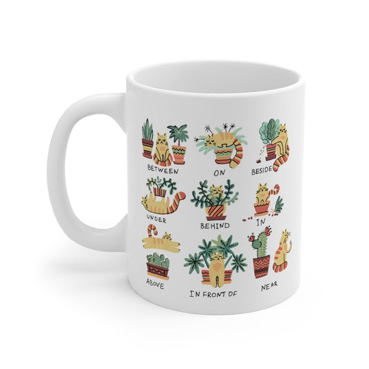 Cat and Plant Lover's Ceramic Mug