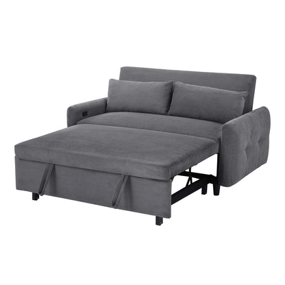 Hudson Modern Dark Grey Loveseat Sleeper in Textured Corduroy