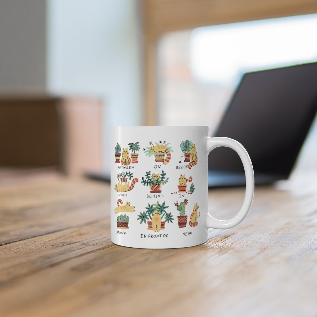 Cat and Plant Lover's Ceramic Mug
