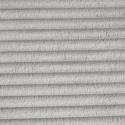 Light Grey Corduroy Sectional Sofa Bed with Built-in USB, Storage, and Movable Ottoman