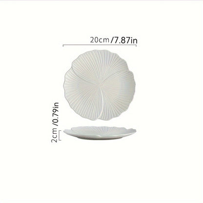 White Petal Ceramic Dinner Plates