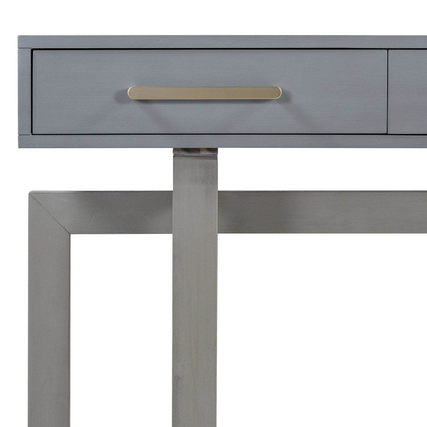 Antique Gray Three-Drawer Console Table