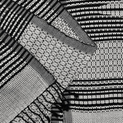 Artisan Woven Cotton Throw – Cambodian Handloom Stripes + Fringe