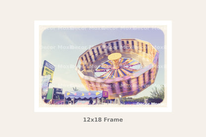 Colorful hot air balloon in a frame with dimensions 12x18 on a light gray background.