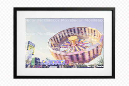 Carnival Ride Photography Print – Vintage Amusement Park Wall Art Poster