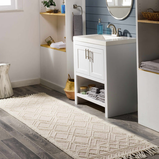 Moroccan Boho Farmhouse Area Rug with Tassels | Arnside Collection