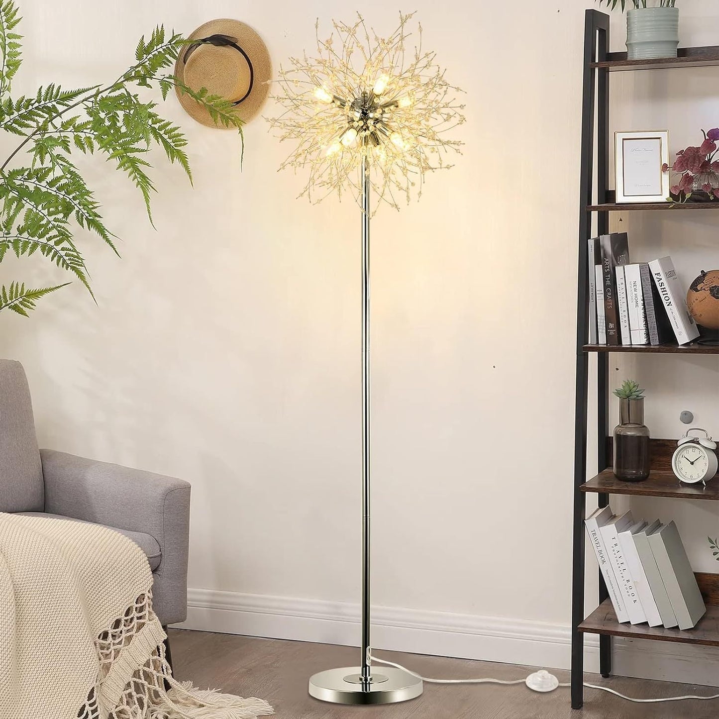 Crystal Floor Lamp, High Pole Lamp, Fireworks Lamp