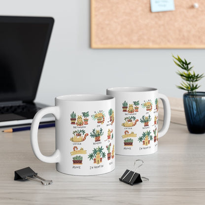 Cat and Plant Lover's Ceramic Mug