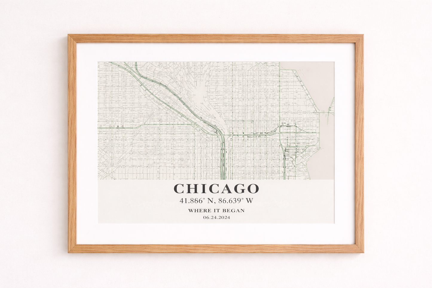 Custom Chicago Map Print – Personalized Wall Art