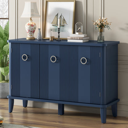 Three-Door Storage Cabinet with Solid Acacia Doors