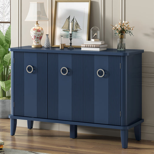 Three-Door Storage Cabinet with Solid Acacia Doors