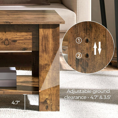 Rustic 47.5 in Lift Top Coffee Table