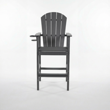 Dark gray Adirondack chair on a white background