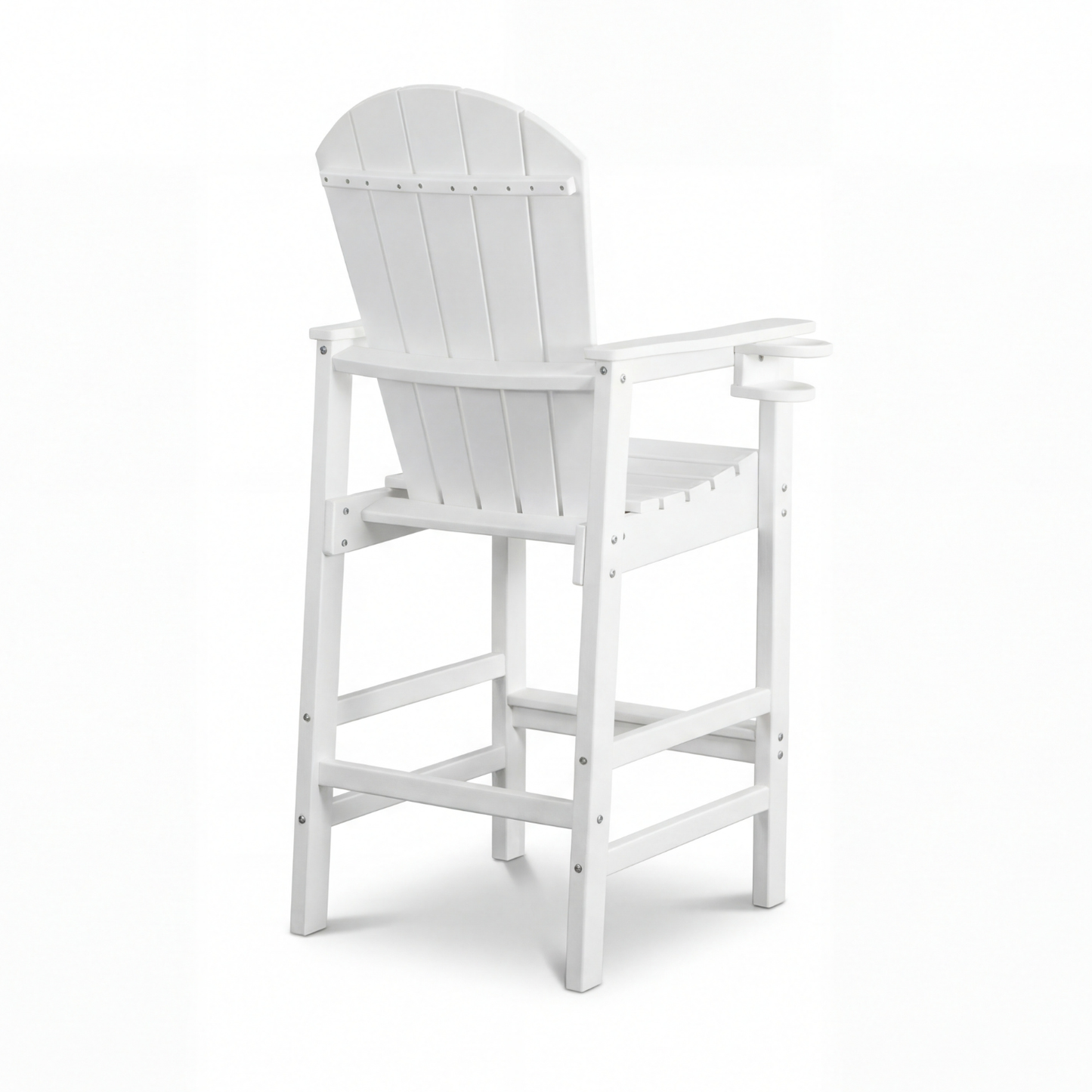 All-Weather HDPE Bar Height Adirondack Chair with Cup Holder