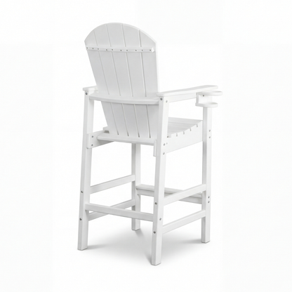 All-Weather HDPE Bar Height Adirondack Chair with Cup Holder