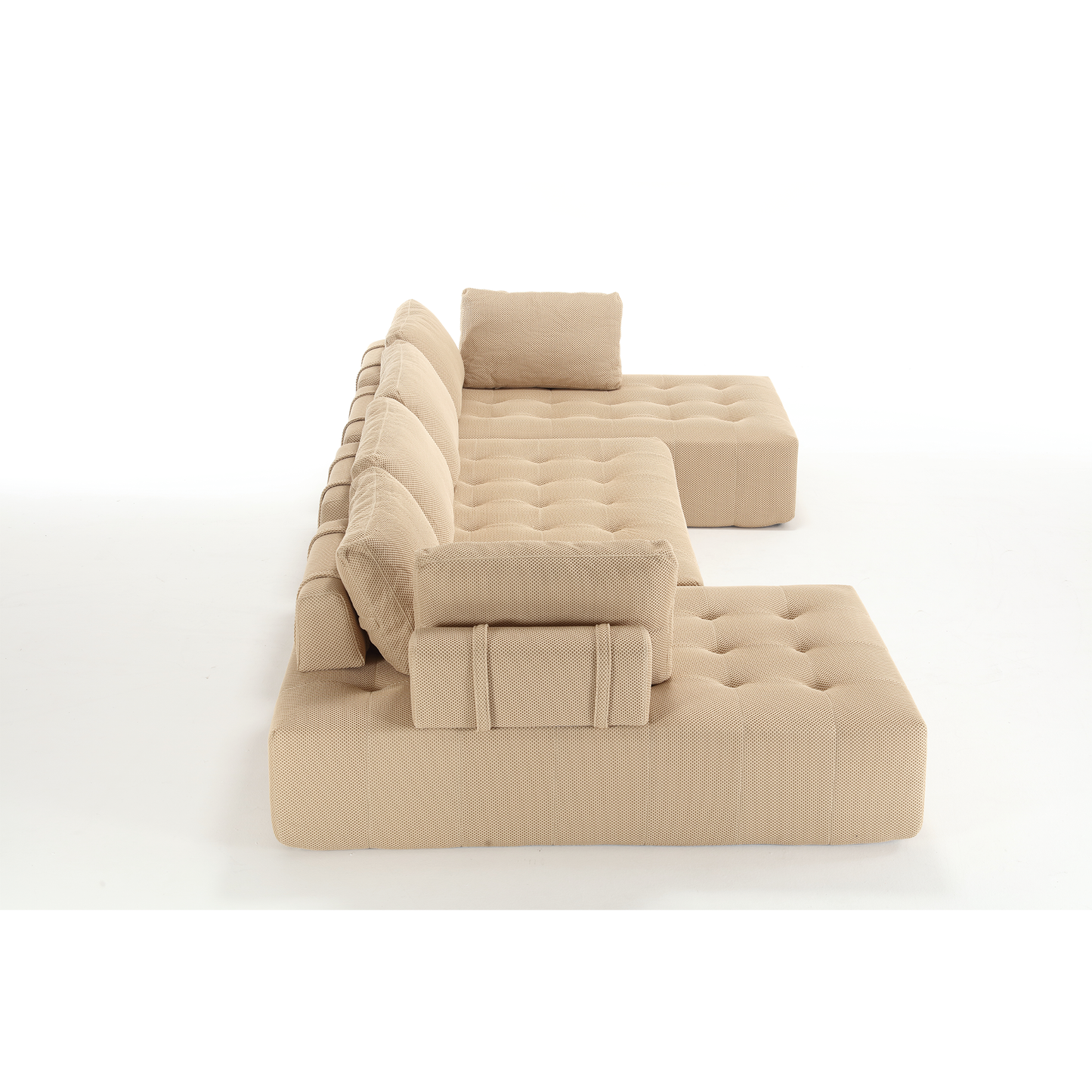 The Khaki Upholstered Cloud U-Shaped Deep-Seat Sectional