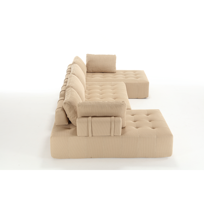 The Khaki Upholstered Cloud U-Shaped Deep-Seat Sectional