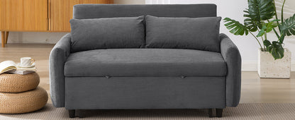 Hudson Modern Dark Grey Loveseat Sleeper in Textured Corduroy