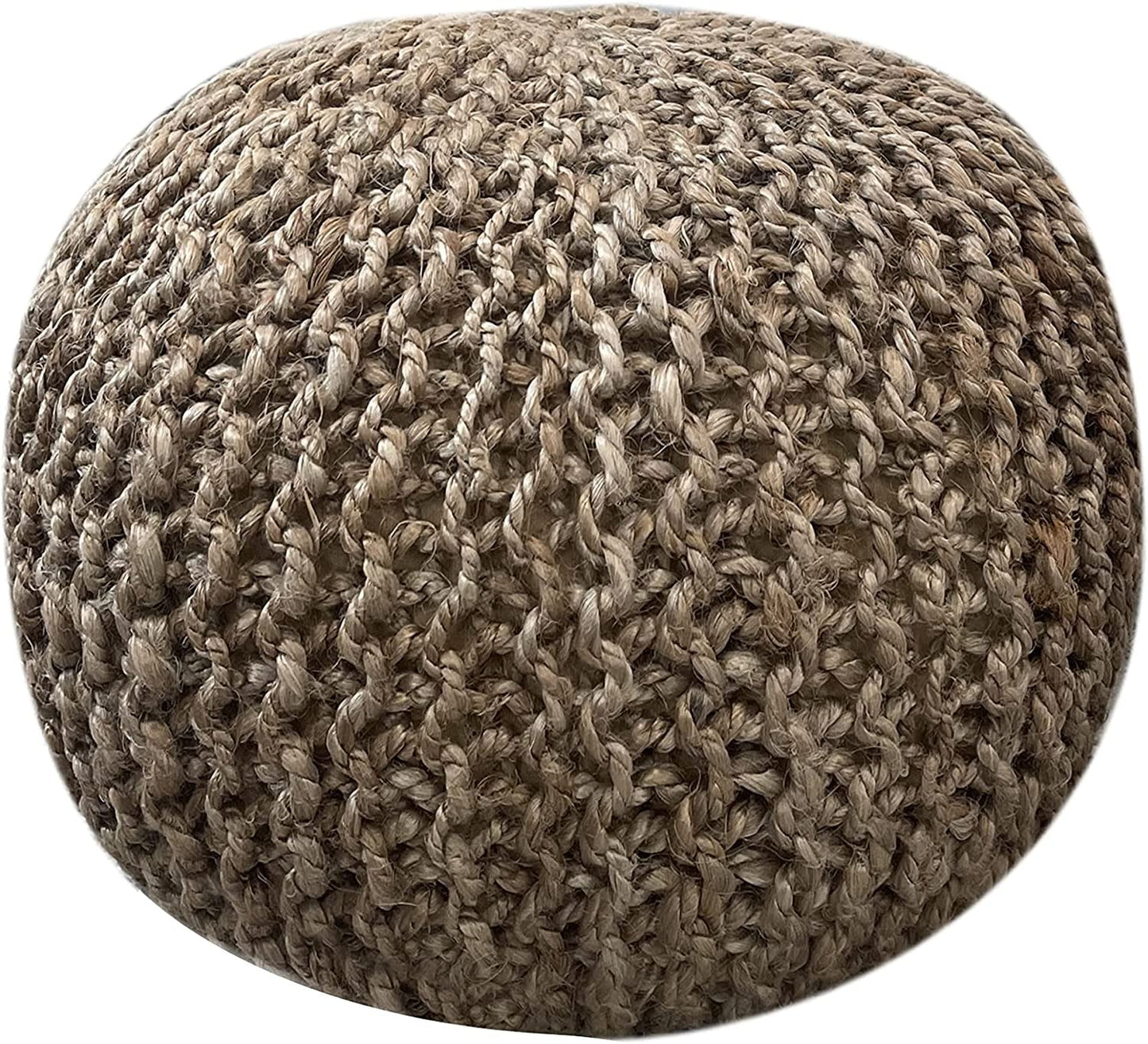 Versatile Footrest Hand-Woven Jute Pouf & Ottoman Stool