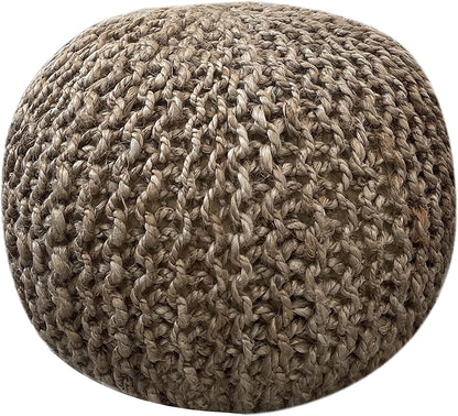 Versatile Footrest Hand-Woven Jute Pouf & Ottoman Stool