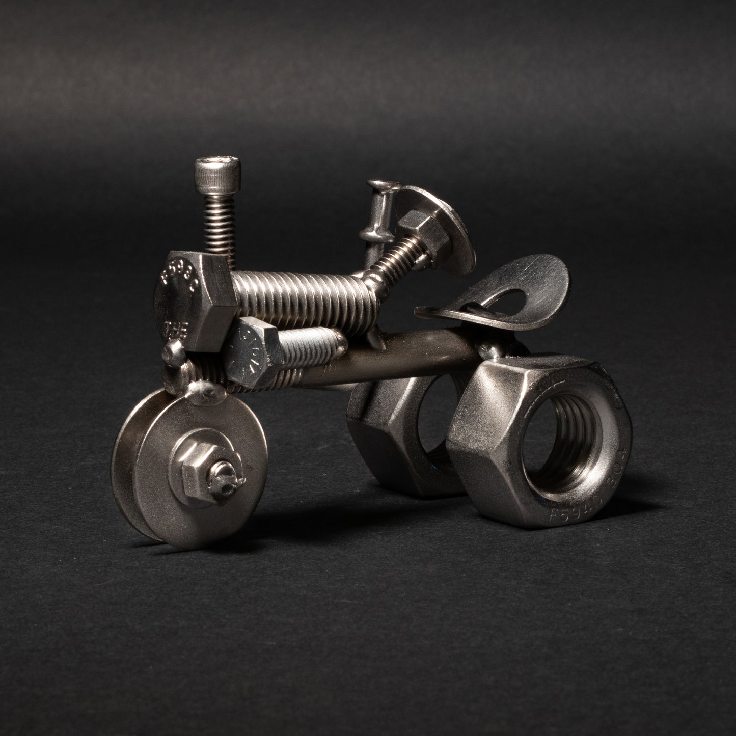 Welded Steel Tractor Figurine for Desk & Home