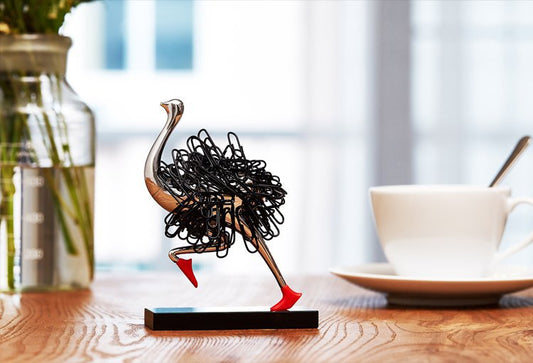 Whimsical Magnetic Desk Organizer – Ostrich Edition