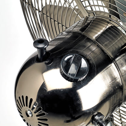 Pearl Black Metal Floor Fan - Adjustable Height