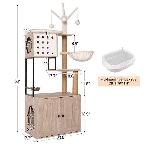 All-in-One Cat Tower for Indoor Cats – Play, Rest & Hide