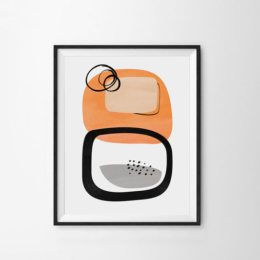 Modern Gallery Wall Set | Two Solid Wood Frames & Minimalist Art Prints White