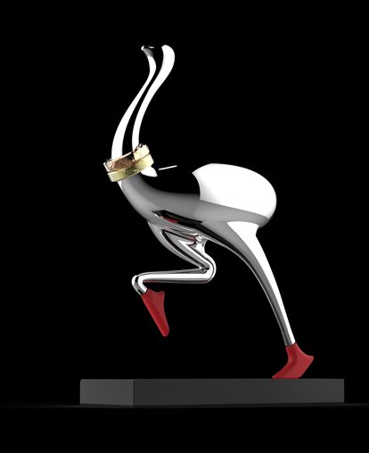 Whimsical Magnetic Desk Organizer – Ostrich Edition