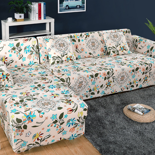 BotaniLuxe™ Floral Stretch Sofa Cover for L-Shaped & Modular Sofas