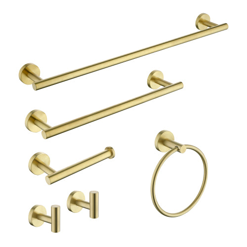 6 Piece Stainless Steel Bathroom Towel Rack Set