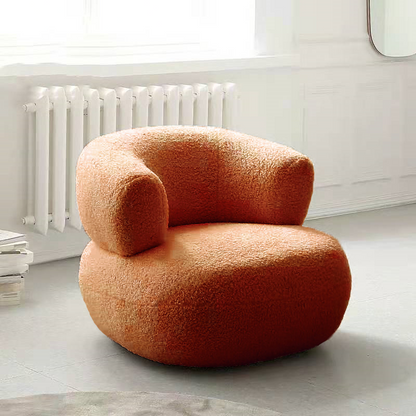 Sculptural Bouclé Accent Lounge Chair