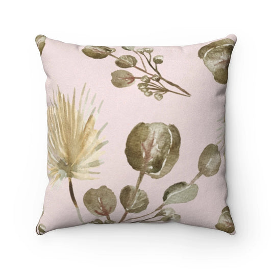 Soft Faux Suede Floral Pillow | with Double-Sided Print
