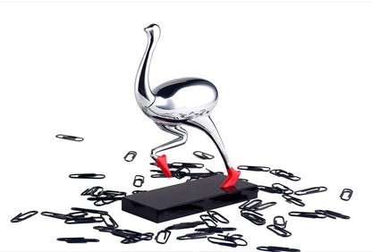 Whimsical Magnetic Desk Organizer – Ostrich Edition