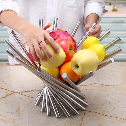 Modern Sculpture Stainless Steel Fruit Bowl