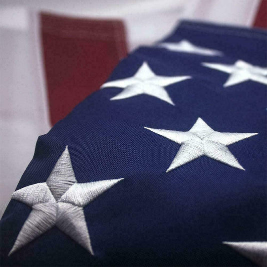 Premium American Flag with Embroidered Stars & Sewn Stripes for Outdoors
