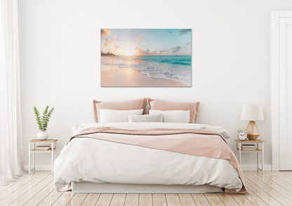 Sea & Waves Tempered Glass Wall Art – Ocean-Inspired Coastal Décor
