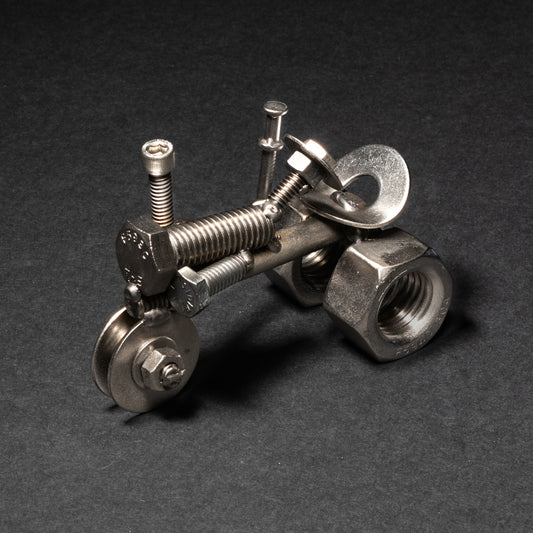 Welded Steel Tractor Figurine for Desk & Home